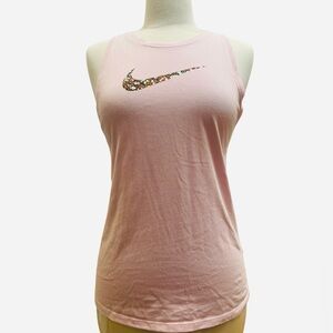 THE NIKE TEE - Nike dry fit Women's Light Pink Tank Top with Floral Swoosh